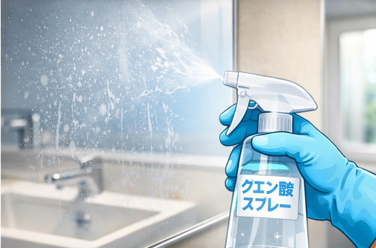 クエン酸で鏡の水垢を落とす基本手順